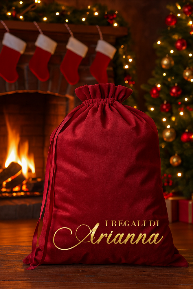 Sacco Natale Personalizzato con Nome – Sacca Regalo Natalizia – Sacca Babbo Natale (Copia)