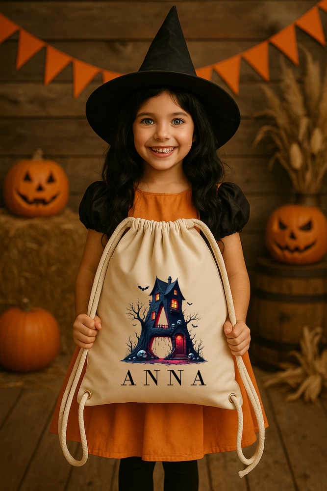 Sacca Halloween personalizzata bambini – Dolcetto o Scherzetto, porta caramelle, Trick or Treat bag