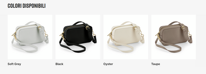 Borsa a tracolla personalizzata con iniziali – Borsa donna elegante in pelle vegana – Idea regalo compleanno, damigelle, mamma