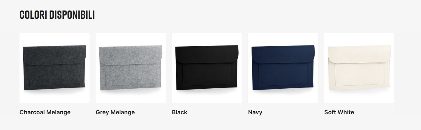 Borsa porta documenti personalizzata iniziali | Borsa laptop 15,6" in feltro | Borsa multiuso uomo donna | Idea regalo ufficio lavoro