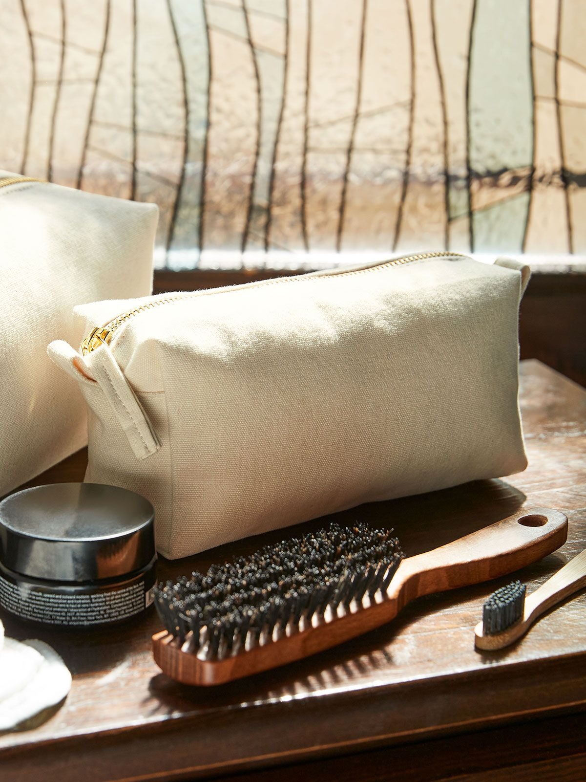 3 Astuccio Beauty case 100% cotone canvas