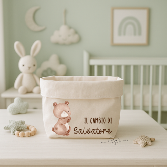 Cesto portaoggetti personalizzato per neonati, cestino per pannolini, cambio