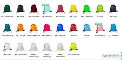 10 Sacca Centauro ( 24 colorazioni )