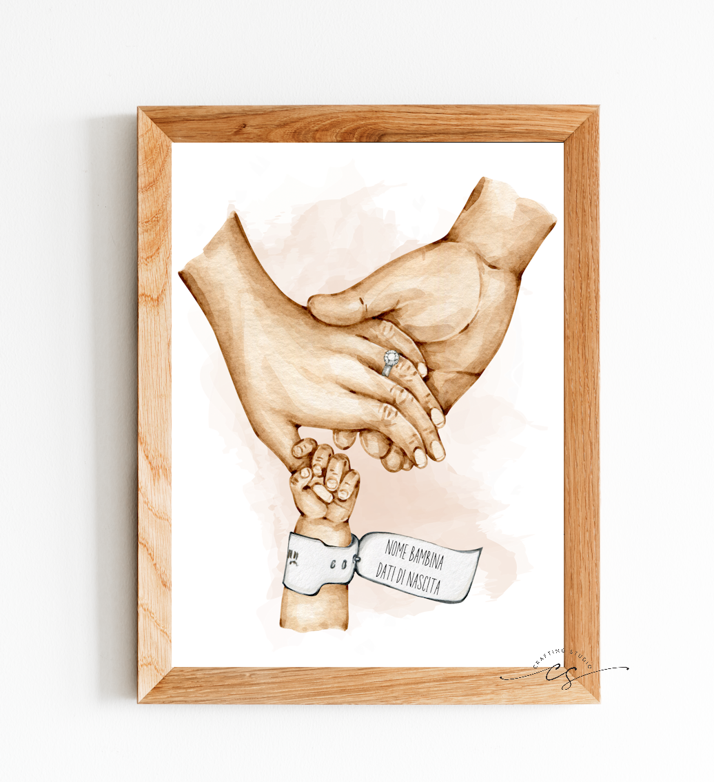 Stampa NASCITA BRACCIALETTO personalizzato - idea regalo