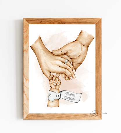 Stampa NASCITA BRACCIALETTO personalizzato - idea regalo