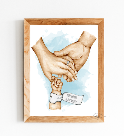 Stampa NASCITA BRACCIALETTO personalizzato - idea regalo