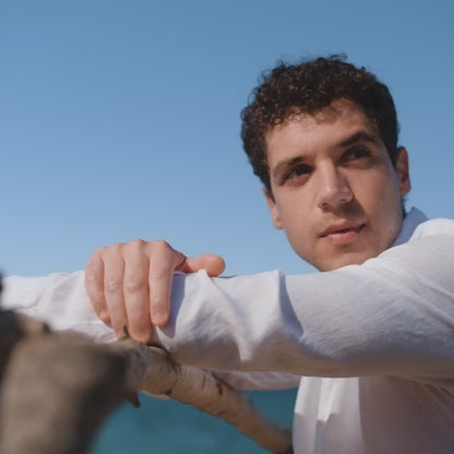 Astuccio in cotone canvas decorato a mano – Regalo maestra fine anno – Pochette a strisce multiuso blu o grigio