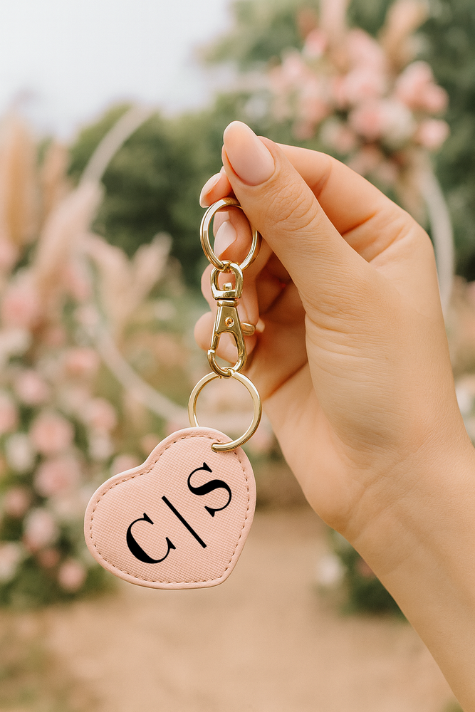 Portachiavi personalizzato con iniziali cuore | Bomboniera damigelle, addio al nubilato, regalo matrimonio