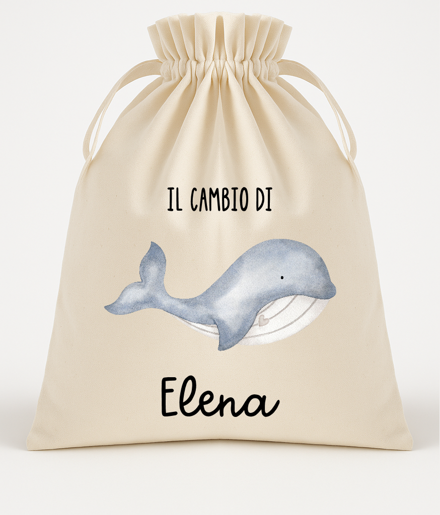 Sacche Porta Cambio Nascita Personalizzate | Cotone Biologico | Sacchetti Ospedale Neonato Idea Regalo Baby Shower