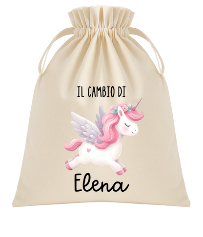 Sacche Porta Cambio Nascita Personalizzate | Cotone Biologico | Sacchetti Ospedale Neonato Idea Regalo Baby Shower