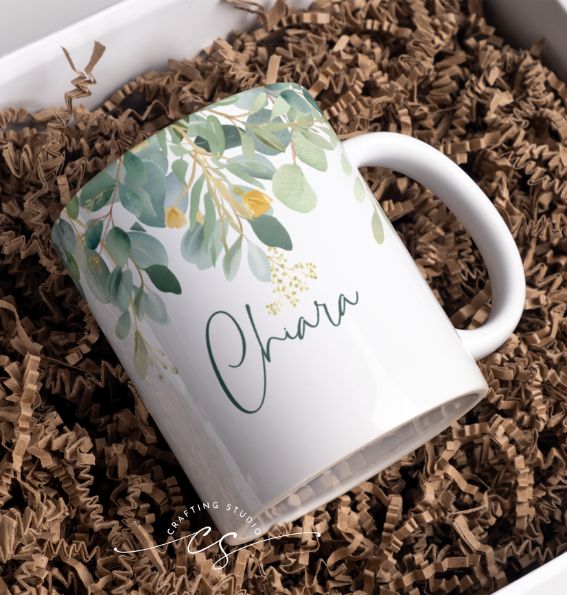 Tazza EUCALIPTO - idea regalo, anniversario, festa, bomboniera