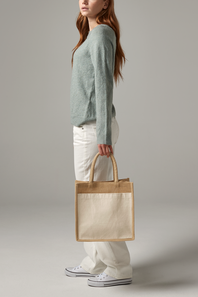 Shopper Maestra Personalizzata in Juta e Cotone | Decorata a Mano in Italia | Regalo Fine Anno Scolastico Eco Boho