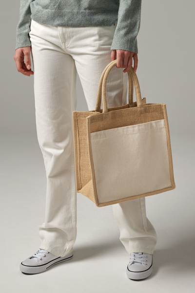 Shopper Maestra Personalizzata in Juta e Cotone | Decorata a Mano in Italia | Regalo Fine Anno Scolastico Eco Boho