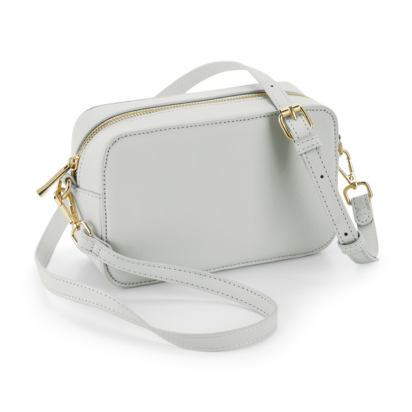 Borsa a tracolla personalizzata con iniziali – Borsa donna elegante in pelle vegana – Idea regalo compleanno, damigelle, mamma