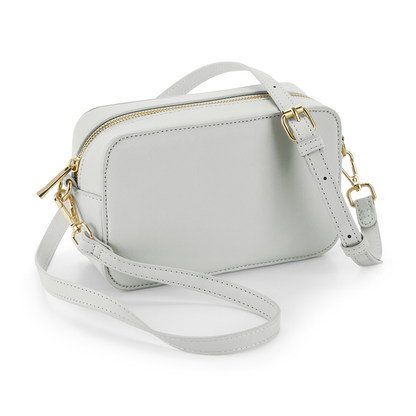Borsa a tracolla personalizzata con iniziali – Borsa donna elegante in pelle vegana – Idea regalo compleanno, damigelle, mamma