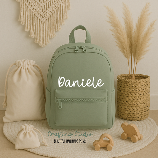 Zaino Zainetto Asilo Personalizzato Bambini – Scuola Nido – Con Nome – Artigianale Fatto a Mano